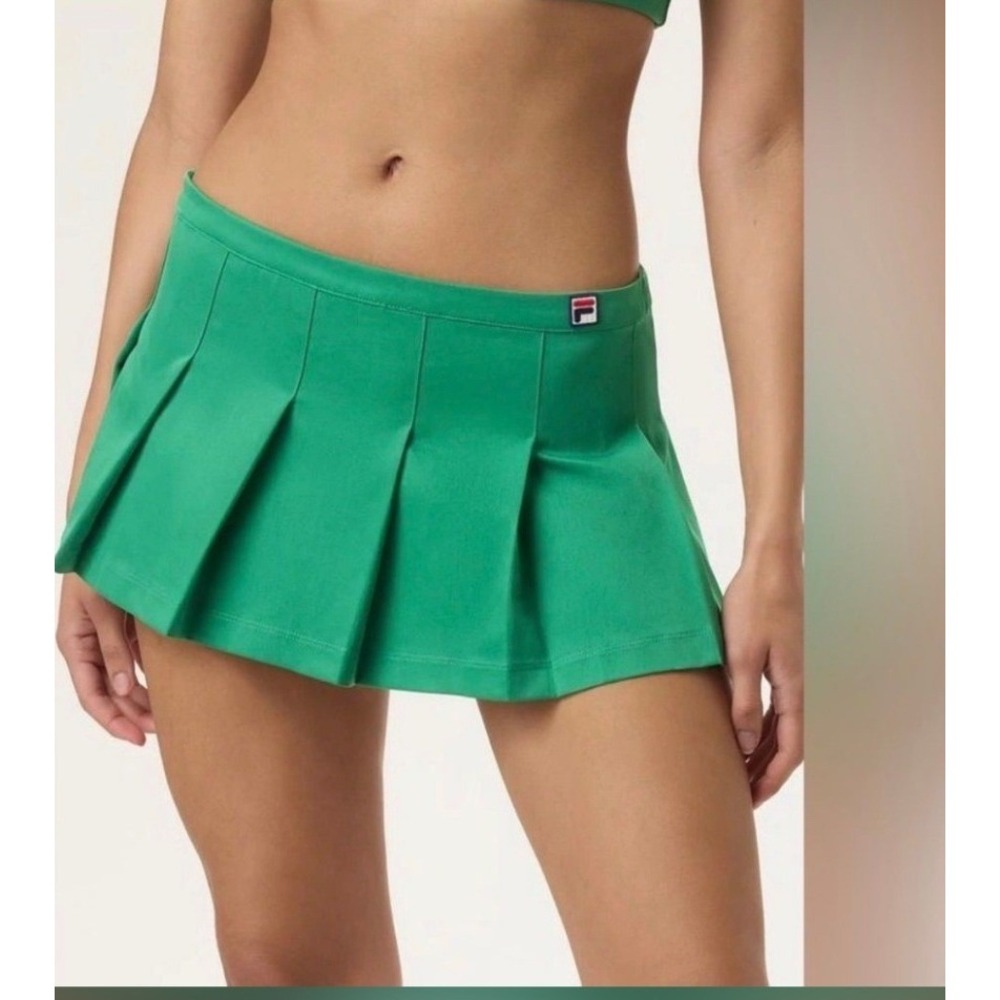 Fila x Hailey Bieber Pleated Tennis Golf Preppy Y2K Mini Skirt Green Size 6 NEW